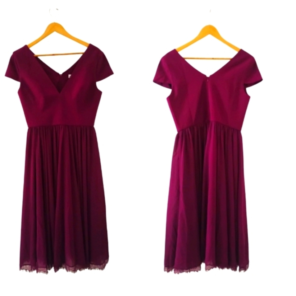 Dress the Population Dark Magenta Corey Dress. Size M - Picture 2 of 16